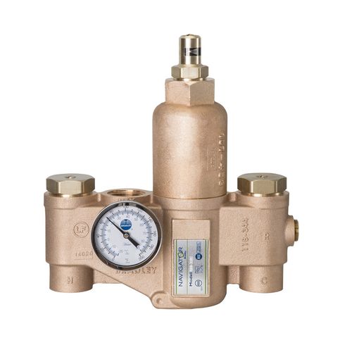 Main product image of 1" NPT Inlet x 1-1/4" NPT Outlet Navigator High-Low Thermostatic Mixing Valve (Lead Free), S59-3080