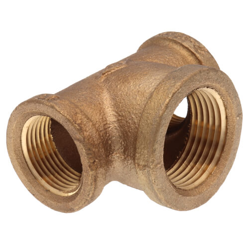 Main product image of 3/4" x 3/4" x 1" Bull Head Brass Tee (Lead Free)