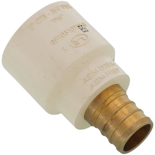 Main product image of 3/4" PEX Crimp x 1" CPVC Socket Brass Adapter