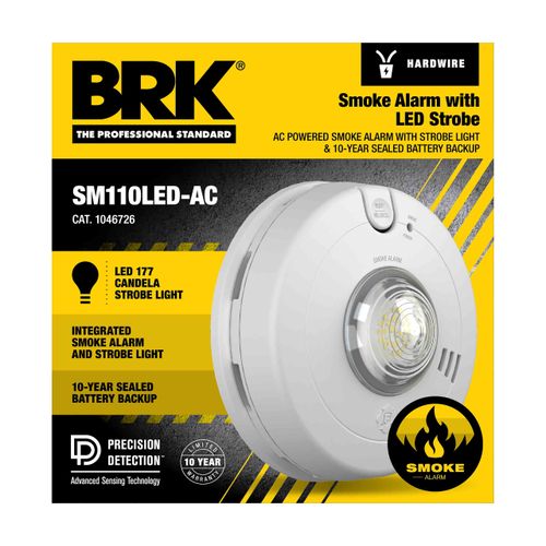 Main product image of Hardwired Smoke Alarm w/ LED Strobe & 10-Year Battery Backup