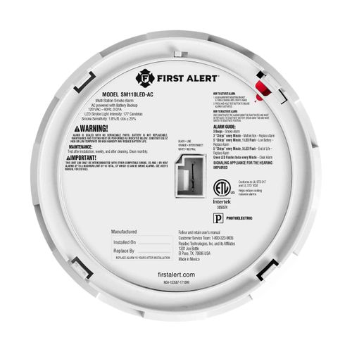 Main product image of Hardwired Smoke Alarm w/ LED Strobe & 10-Year Battery Backup