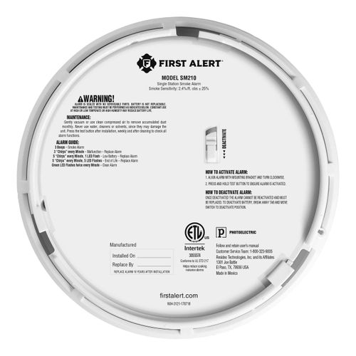 Main product image of 10-Year Battery Smoke Alarm w/ Slim Profile Design (6 Pack)