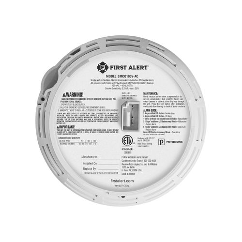 Main product image of Interconnect Hardwire Smoke and Carbon Monoxide Alarm w/ Battery Backup & Voice (6 Pack)
