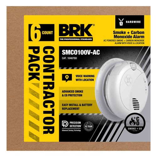 Main product image of Interconnect Hardwire Smoke and Carbon Monoxide Alarm w/ Battery Backup & Voice (6 Pack)