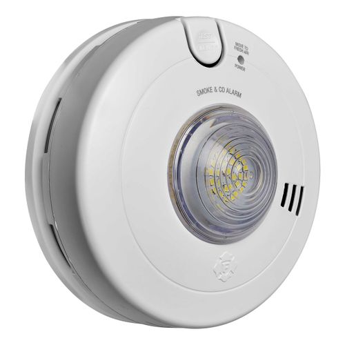 Main product image of Hardwired Combo Smoke and Carbon Monoxide Alarm w/ LED Strobe & 10-Year Battery Backup