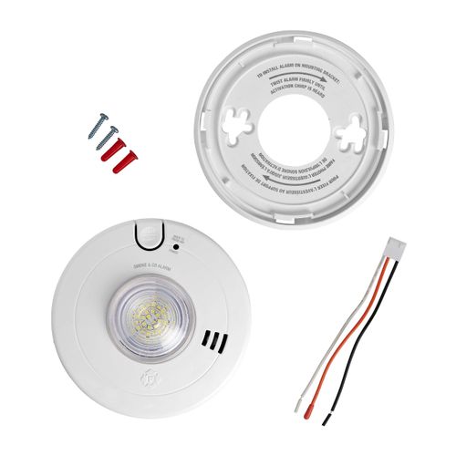Main product image of Hardwired Combo Smoke and Carbon Monoxide Alarm w/ LED Strobe & 10-Year Battery Backup