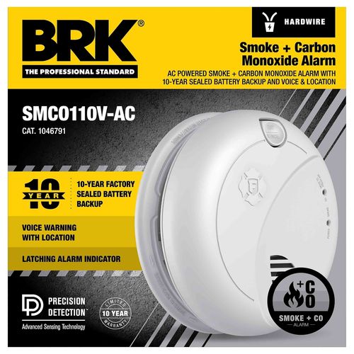 Main product image of Hardwired Smoke and Carbon Monoxide Alarm w/ 10-Year Battery Backup & Voice Alerts