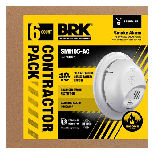 Main product image of Interconnect Hardwire Smoke Alarm w/ 10-Year Battery Backup (6 Pack)