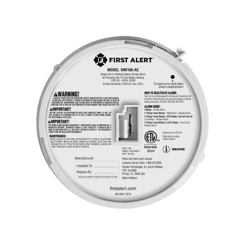 Main product image of Interconnect Hardwire Smoke Alarm w/ 10-Year Battery Backup (6 Pack)
