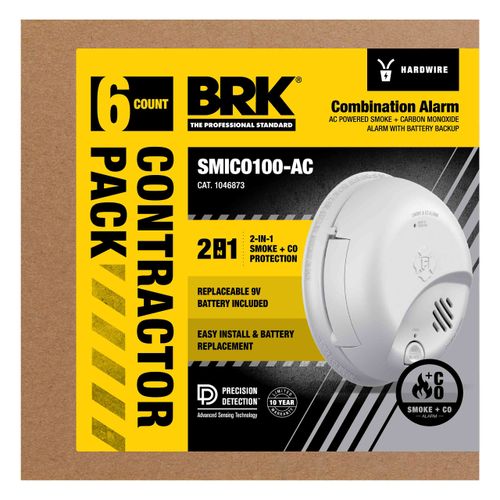 Main product image of Interconnect Hardwire Smoke and Carbon Monoxide Alarm w/ Battery Backup (6 Pack)