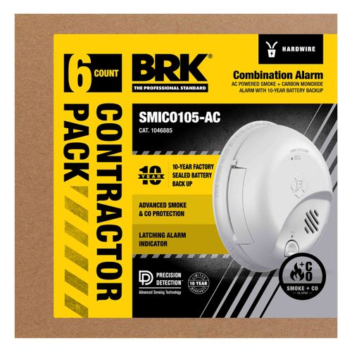Main product image of Interconnect Hardwire Smoke and Carbon Monoxide Alarm w/ 10-Year Battery Backup (6 Pack)