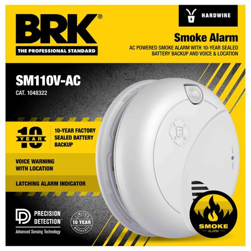 Main product image of Hardwire Smoke Alarm w/ 10-Year Battery Backup & Voice Alert