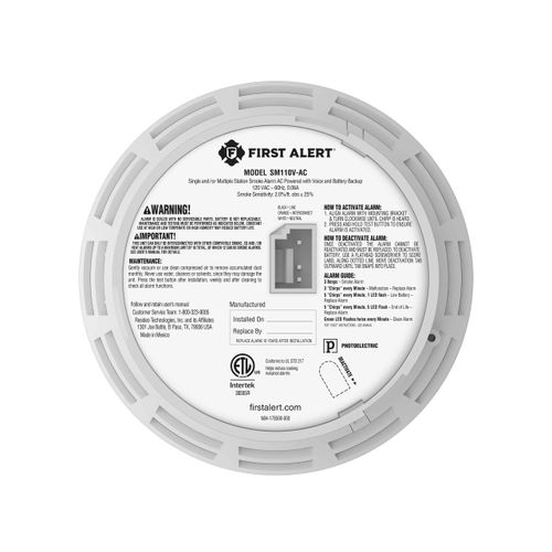 Main product image of Hardwire Smoke Alarm w/ 10-Year Battery Backup & Voice Alert