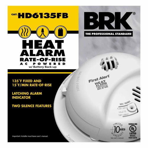 Main product image of HD6135FB Heat Alarm w/ 9v Battery Backup