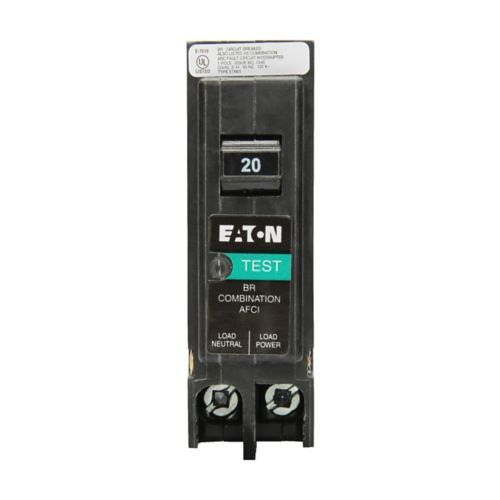 Main product image of 1-Pole BR AFCI Circuit Breaker, Plug-In, 10 kAIC, Pigtail (20A, 120/240V)