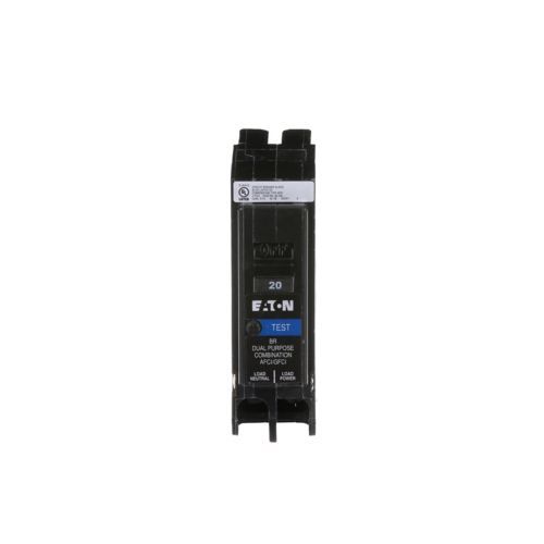 Main product image of 1-Pole BR AFCI/GFCI Circuit Breaker, Plug-In, 10 kAIC, Pigtail, UL Only (20A, 120/240V)