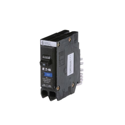 Main product image of 1-Pole BR AFCI/GFCI Circuit Breaker, Plug-In, 10 kAIC, Pigtail, UL Only (20A, 120/240V)