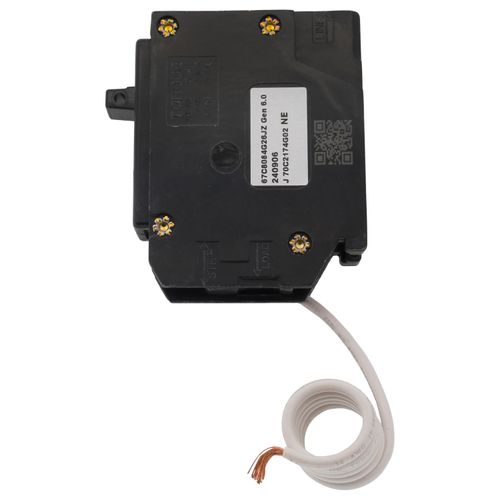 Main product image of 1-Pole BR GFCI Circuit Breaker, Plug-In, 10 kAIC, 5 mA, Pigtail, UL Only (20A, 120/240V)
