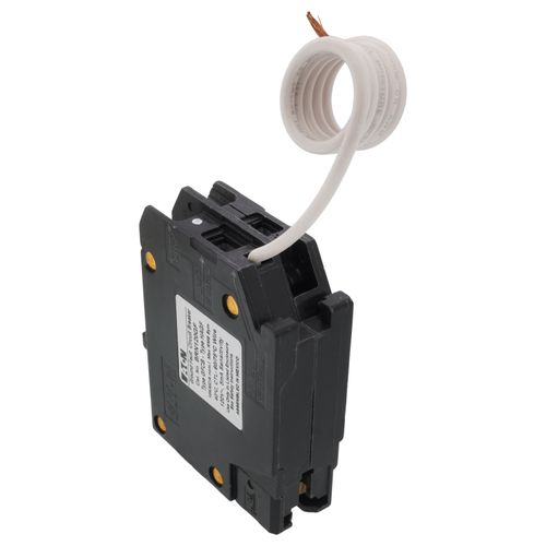 Main product image of 1-Pole BR GFCI Circuit Breaker, Plug-In, 10 kAIC, 5 mA, Pigtail, UL Only (20A, 120/240V)