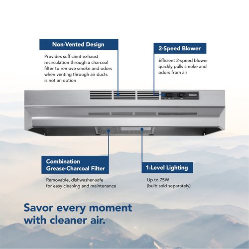Main product image of 41000 Series 30" Ductless Under-Cabinet Range Hood (Stainless)