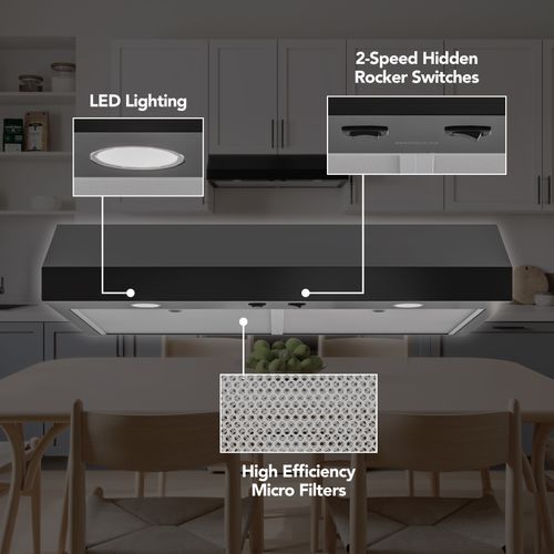 Main product image of 30" Glacier Under Cabinet Range Hood (350 CFM), Black