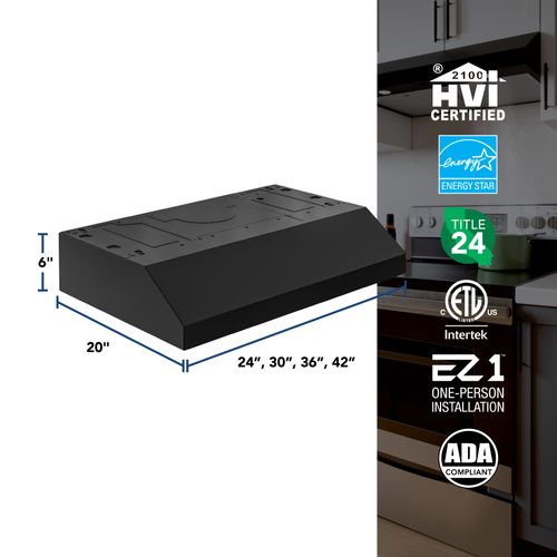 Main product image of 30" Glacier Under Cabinet Range Hood (350 CFM), Black