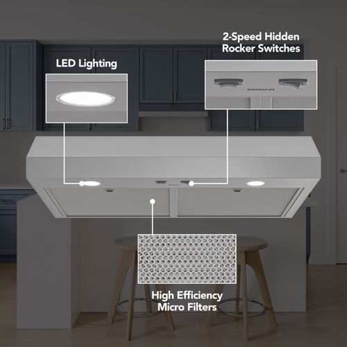 Main product image of 30" Glacier Under Cabinet Range Hood (350 CFM), Stainless Steel