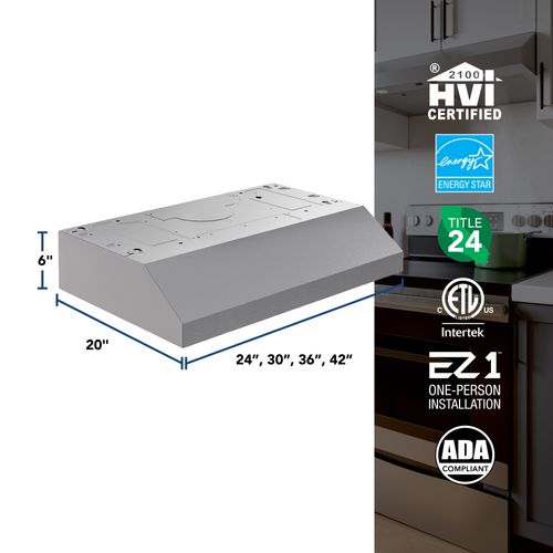 Main product image of 30" Glacier Under Cabinet Range Hood (350 CFM), Stainless Steel