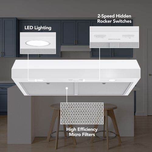 Main product image of 30" Glacier Under Cabinet Range Hood (350 CFM), White