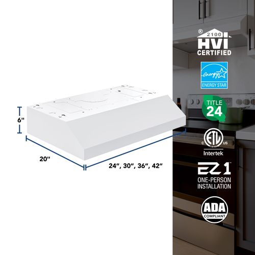 Main product image of 30" Glacier Under Cabinet Range Hood (350 CFM), White