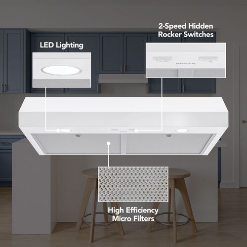 Main product image of 36" GLA1 Series 2-Speed White Under Cabinet Range Hood (350 CFM)
