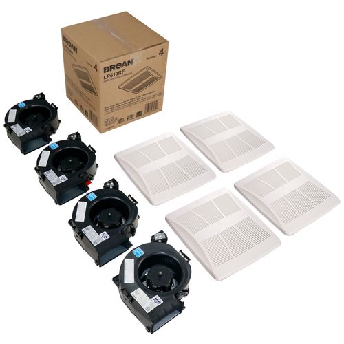 Main product image of Lo-Profile 50/80/100 Selectable CFM Bathroom Exhaust Fan Finish Pack (Pack of 4)