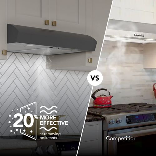Main product image of Mantra 30" Convertible Under Cabinet Range Hood, 350 CFM (Black)