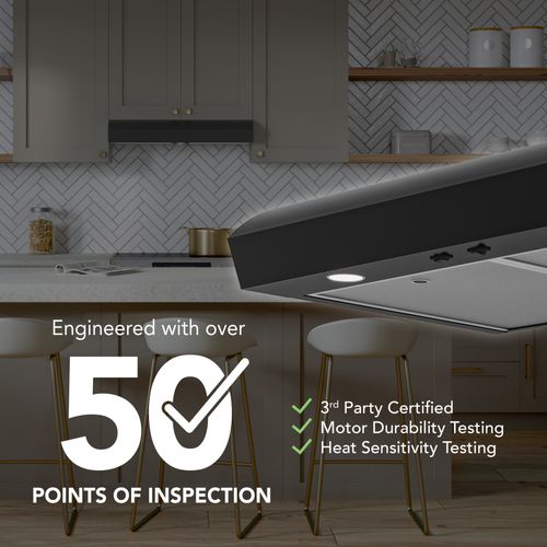 Main product image of Mantra 30" Convertible Under Cabinet Range Hood, 350 CFM (Black)
