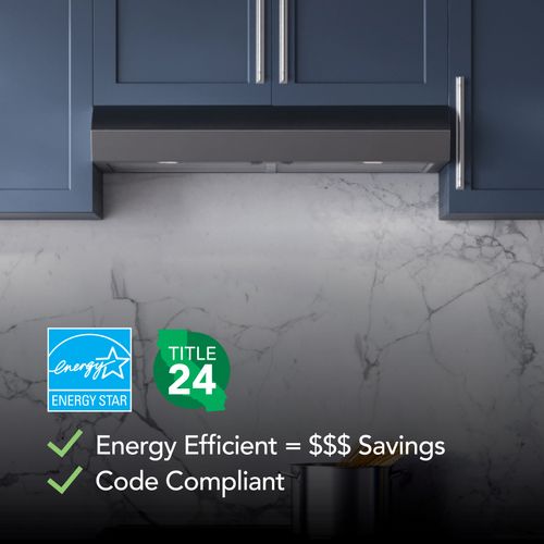 Main product image of Mantra 30" Convertible Under Cabinet Range Hood, 350 CFM (Black Stainless)