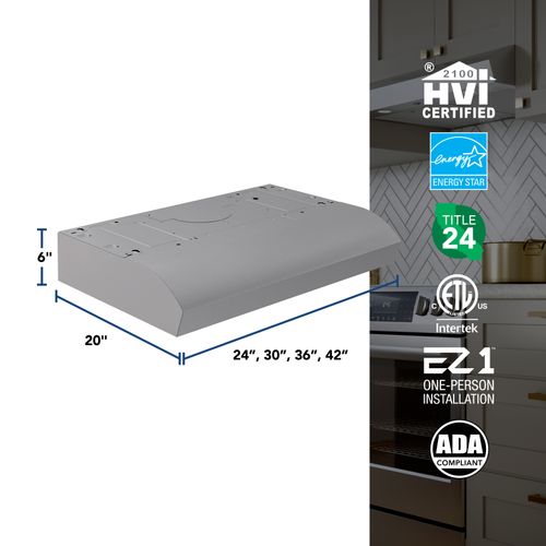 Main product image of Mantra 30" Convertible Under Cabinet Range Hood, 350 CFM (Stainless Steel)
