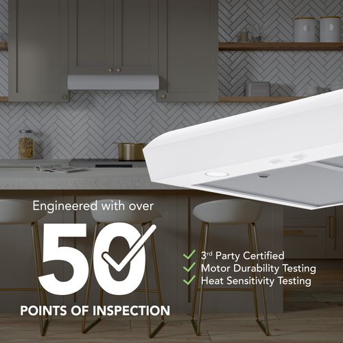 Main product image of Mantra 30" Convertible Under Cabinet Range Hood, 350 CFM (White)