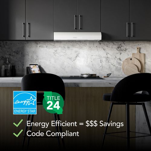 Main product image of Mantra 30" Convertible Under Cabinet Range Hood, 350 CFM, 120V (White)