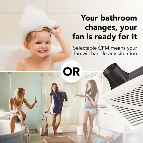 Main product image of FlexAir Selectable Bathroom Exhaust Fan w/ Louvered Grille (80/100 CFM, 0.6/1.3 Sones)