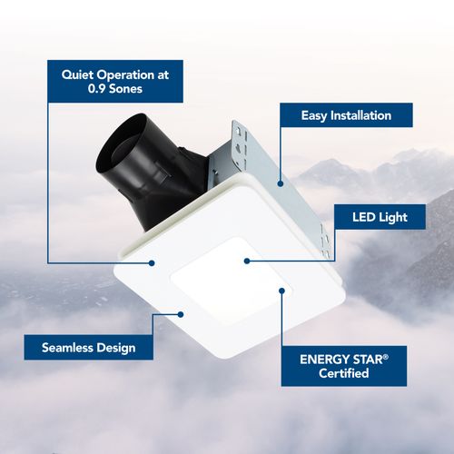 1.5 Sones Roomside Series Ventilation Fan & Light, Energy Star (80 CFM)