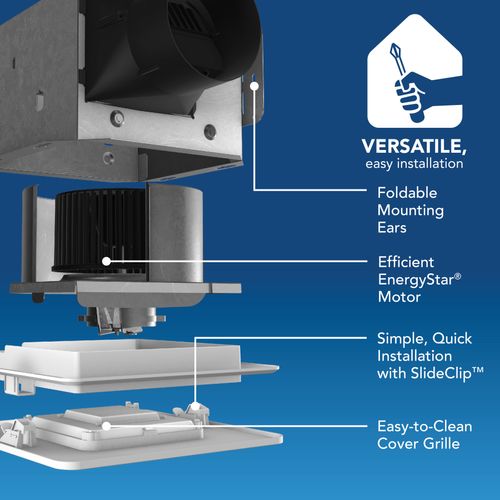 1.5 Sones Roomside Series Ventilation Fan & Light, Energy Star (80 CFM)