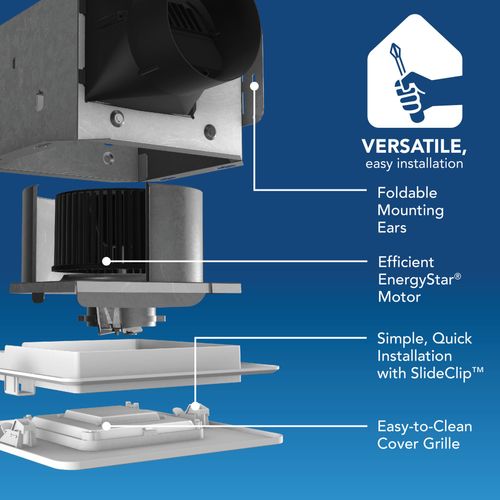 Main product image of 1.5 Sones Roomside Series Humidity Sensing Bathroom Ventilation Fan & Light, Energy Star (80 CFM)