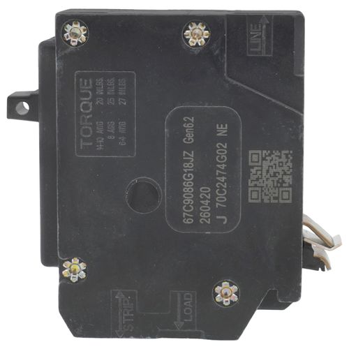 Main product image of 1-Pole BR GFCI Plug-In Ground Fault Circuit Breaker, Plug-On Neutral, 10 kAIC, 5mA (20A, 120/240V)