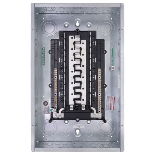 Main product image of BR Main Lug Load Center w/ Ground Bar, Two Hots-Neutral-Ground, Aluminum, 48 Circuits, 24 Spaces, 10 kAIC, NEMA 1 (125A, 120V/240V)