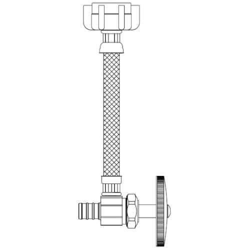 Main product image of 1/2" PEX Crimp x 1/2" FNPT One Piece Supply Riser Kit, Multi-Turn Angle (20" Length)