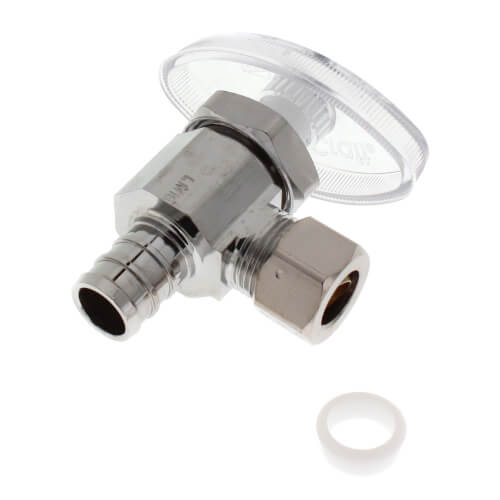 BRPX19XC Brasscraft BRPX19XC 1/2" PEX Crimp x 3/8" OD Comp. Angle