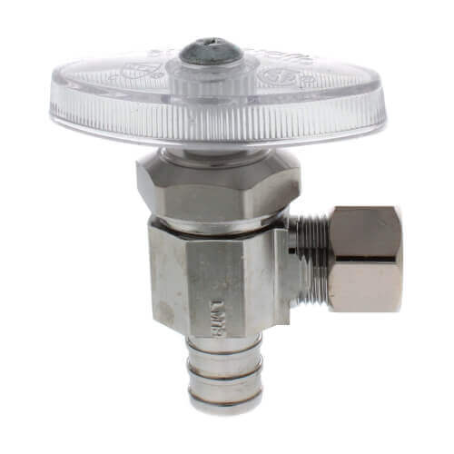 Main product image of 3/8" PEX Crimp x  3/8" OD Comp. Straight Stop Valve, Multi-Turn, Lead Free (Chrome Plated)