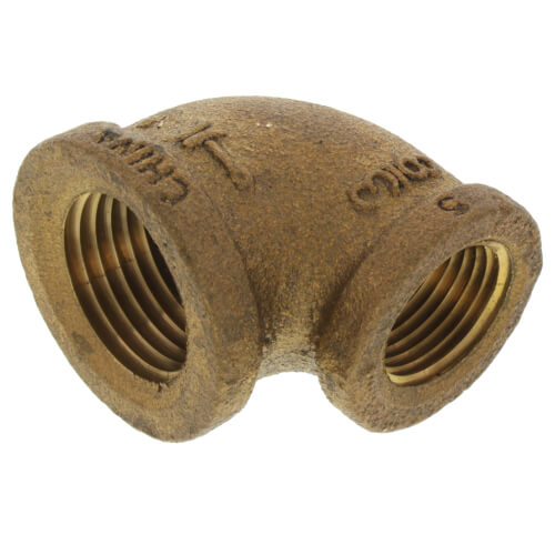 Main product image of 1/2" x 3/8" FIP Brass 90-Degree Reducing Elbow (Lead Free)