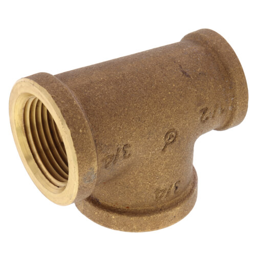 3/4" x 1/2" x 3/4" Reducing Brass Tee (Lead Free)