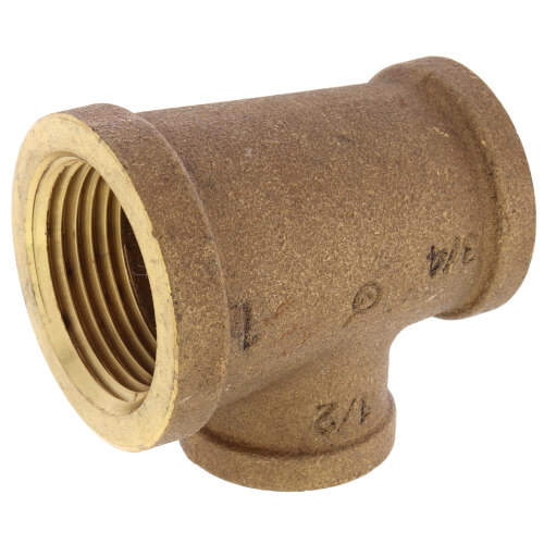 Main product image of 1" x 3/4" x 1/2" Reducing Brass Tee (Lead Free)